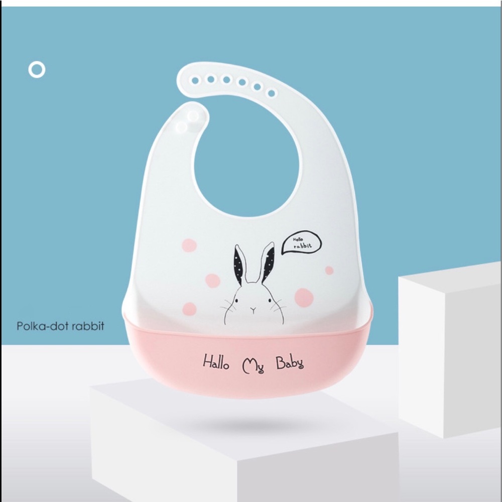 Set of two Cute Cartoon Baby Bibs Waterproof Silic